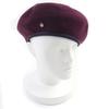 Excellent Beret Santreno Leather with Serie Buttons Wine-red Cashmere Women 58 Used