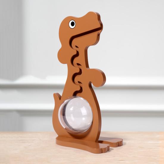 Holz Dinosaurier Sparschwein Klarer Acryl Bauch Münz Bargeld Behälter Jungen Mädchen Cartoon Hund Pinguin Geldsparen Box Dekoration