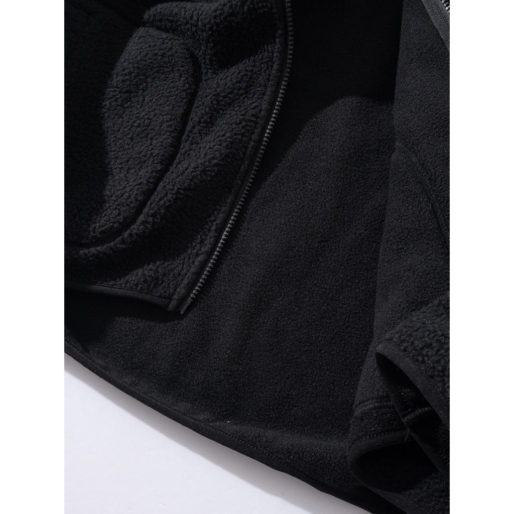 Men's Winter Autumn Thick Fleece Jacket Stand Collar Zipper Sherpa Lined Warm Casual Outerwear