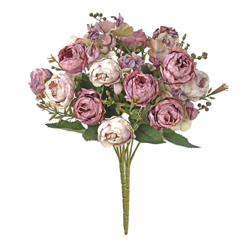 

Artificial Flowers Retro Bud Peony Wedding Wreath Home Room Decor Outdoor Yard Wreath Bridal Bouquets High Quality Vase Diy Gift 1PC сливовый