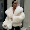 Fake Fur Coat for Women Large Lapel Faux Fur Jacket for Women Fluffy Casual Fox Fur Coat for Women