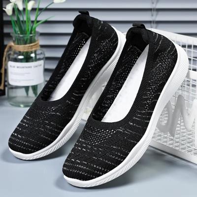 Scarpe da Donna Scarpe Vulcanizzate da Donna in Maglia di Alta Qualità Traspiranti Sneakers da Donna Tacco Basso Slip-on Scarpe Casual da Donna