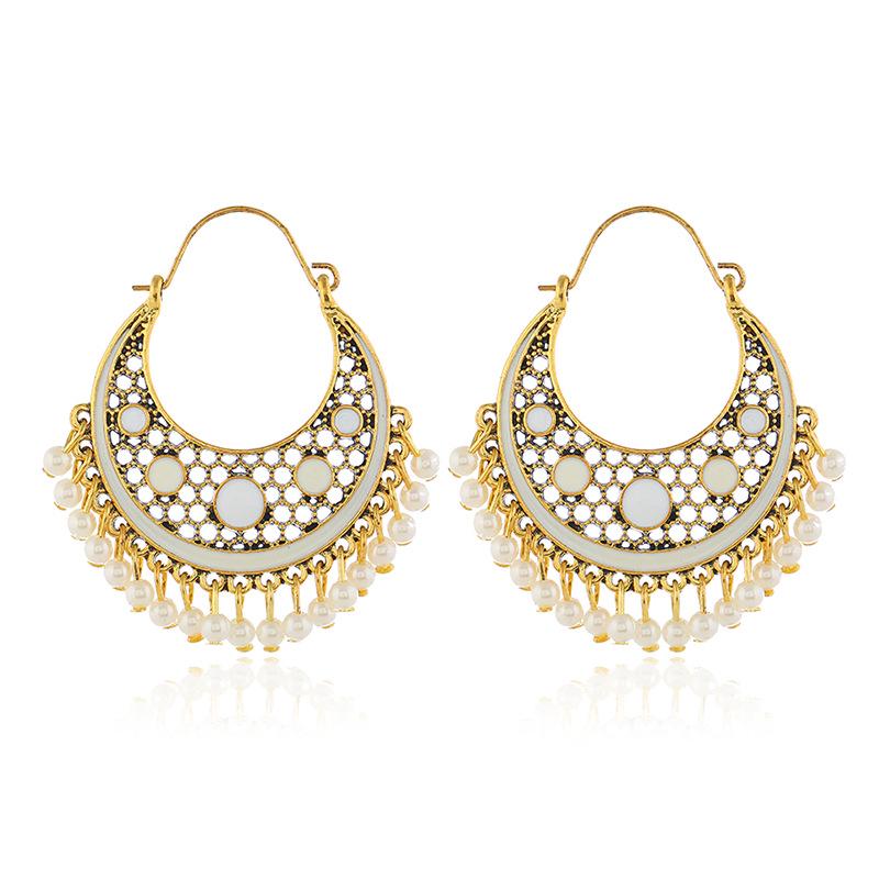 Bohemian Style Multicolor Glass & Rice Bead Statement Earrings