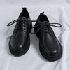 Herren Brogues Schuhe mit dicker Sohle Flache Businessmarke Herrenschuhe Reines Schwarz Höhenerhöhend 3cm