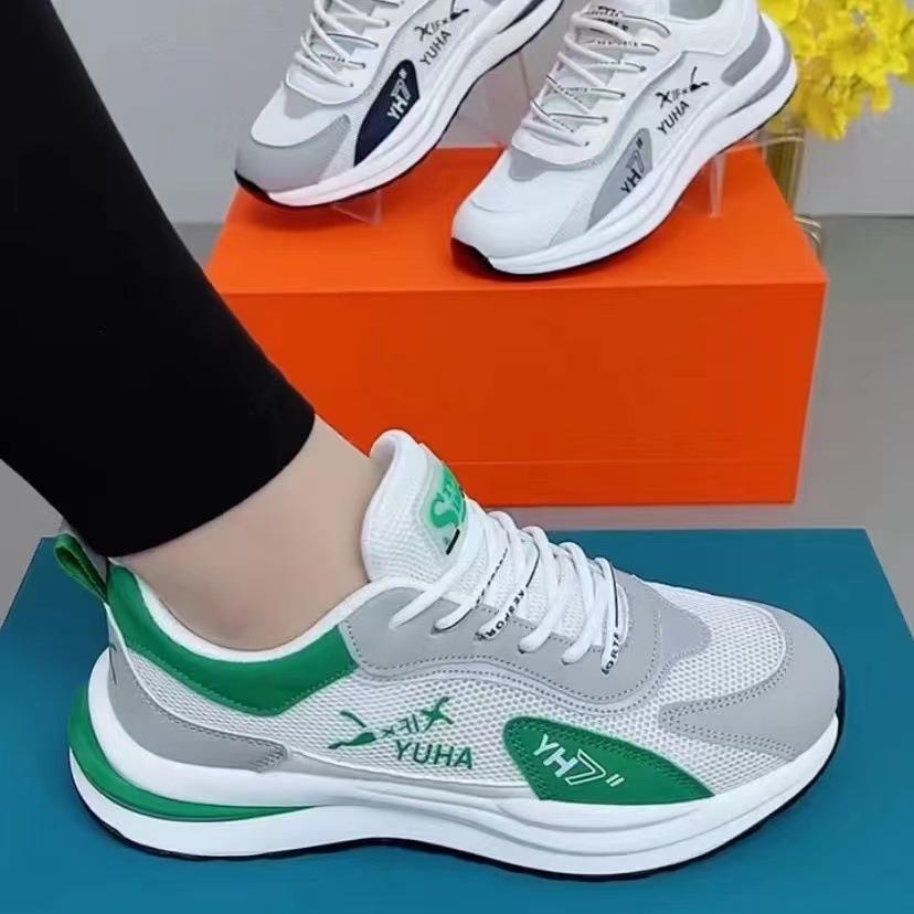 Foreign trade sports shoes spring fashionable and comfortable running shoes student mesh outdoor trend color matching white shoes
