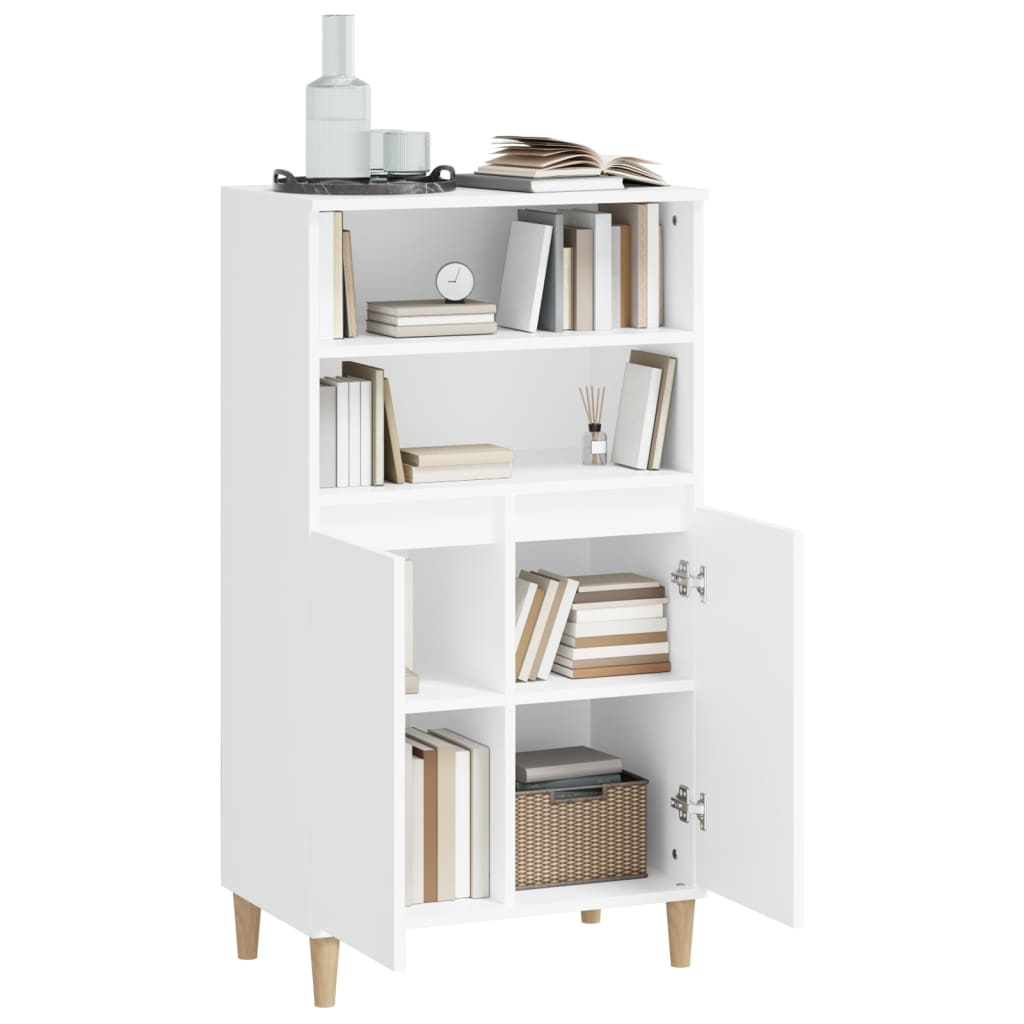 Highboard White 60x36x110 Cm Wood Based Panel