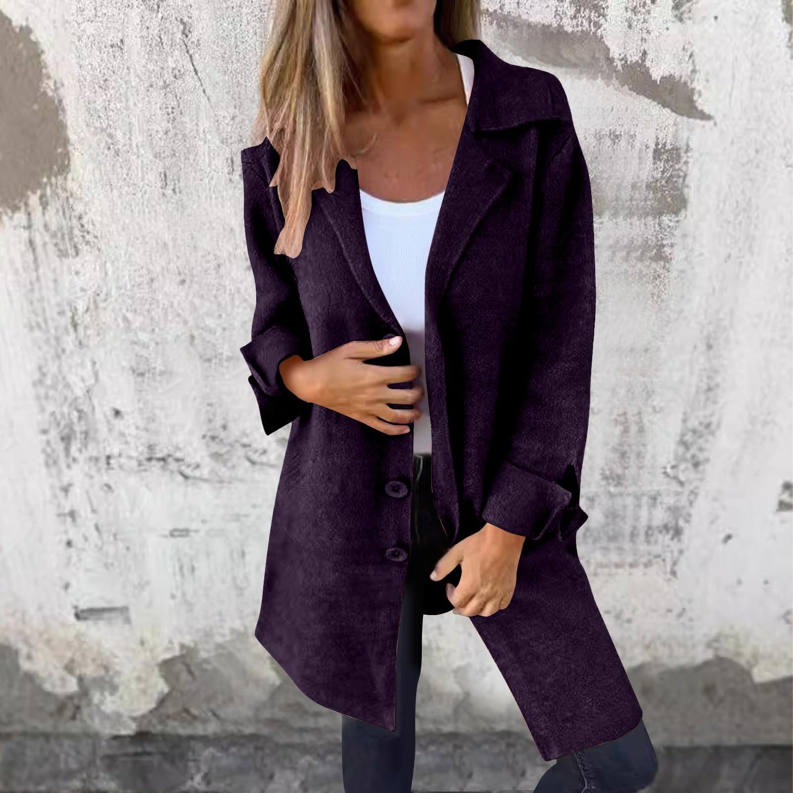 

Модный женский однотонный кардиган с завязками на лацканах, однобортный, средней длины, пальто XXXXL фиолетовый