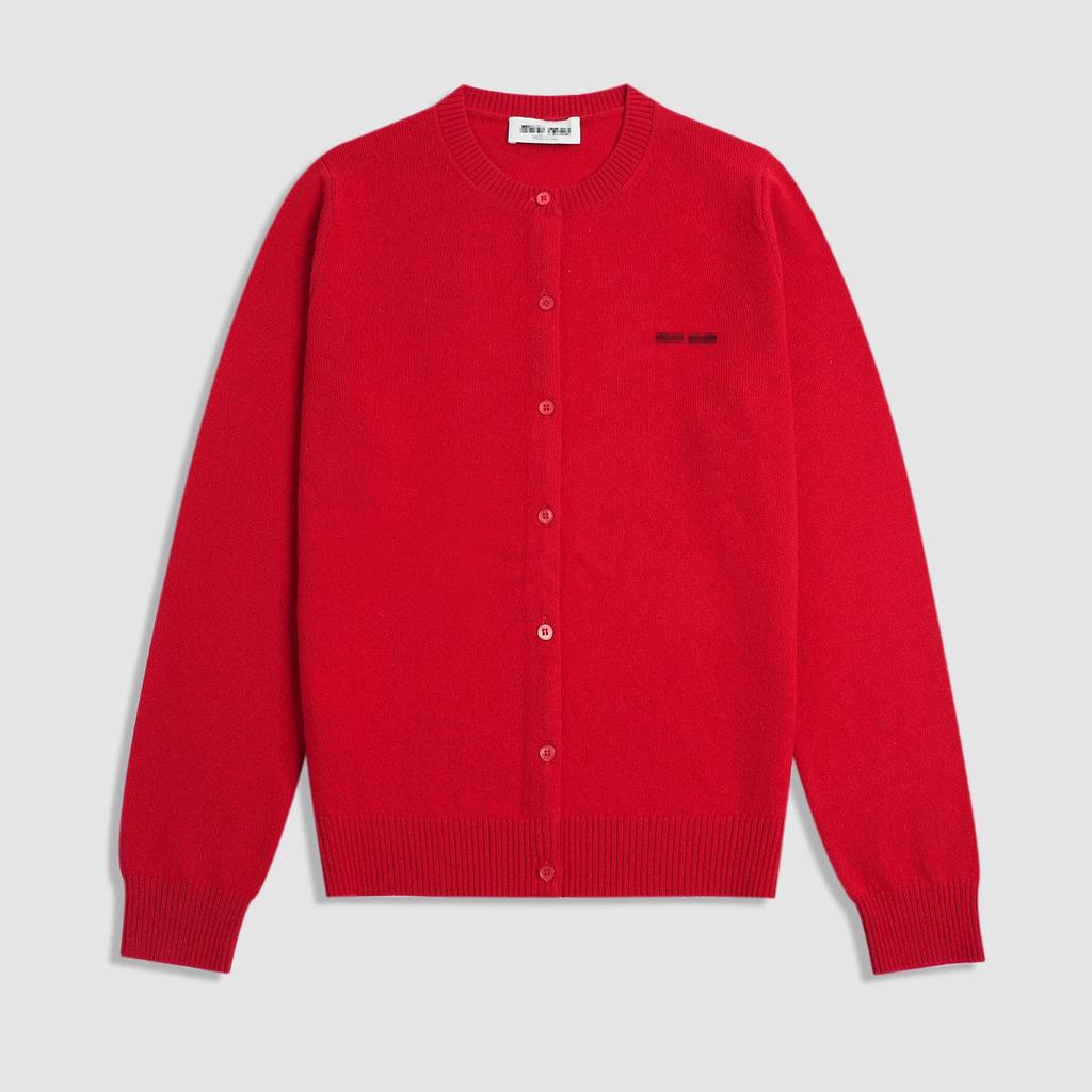 Zeštíhlující kardigan Miu Miu: Kulatý výstřih Dlouhý rukáv s logem