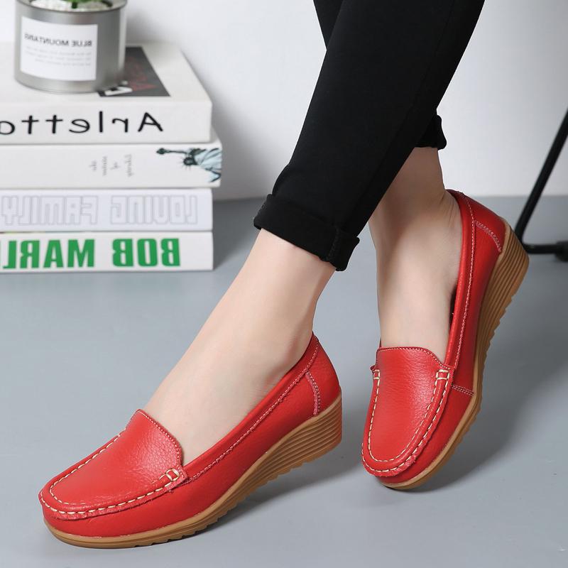 Scarpe basse da donna in pelle con plateau per primavera/autunno