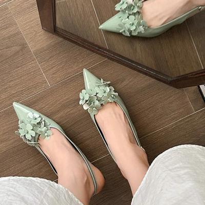 Mode Damen Markendesign Pumps mit dünnen Absätzen Blumendruck High Heels Sandalen für Damen Slipper Spitzschuh Partyschuhe Damen
