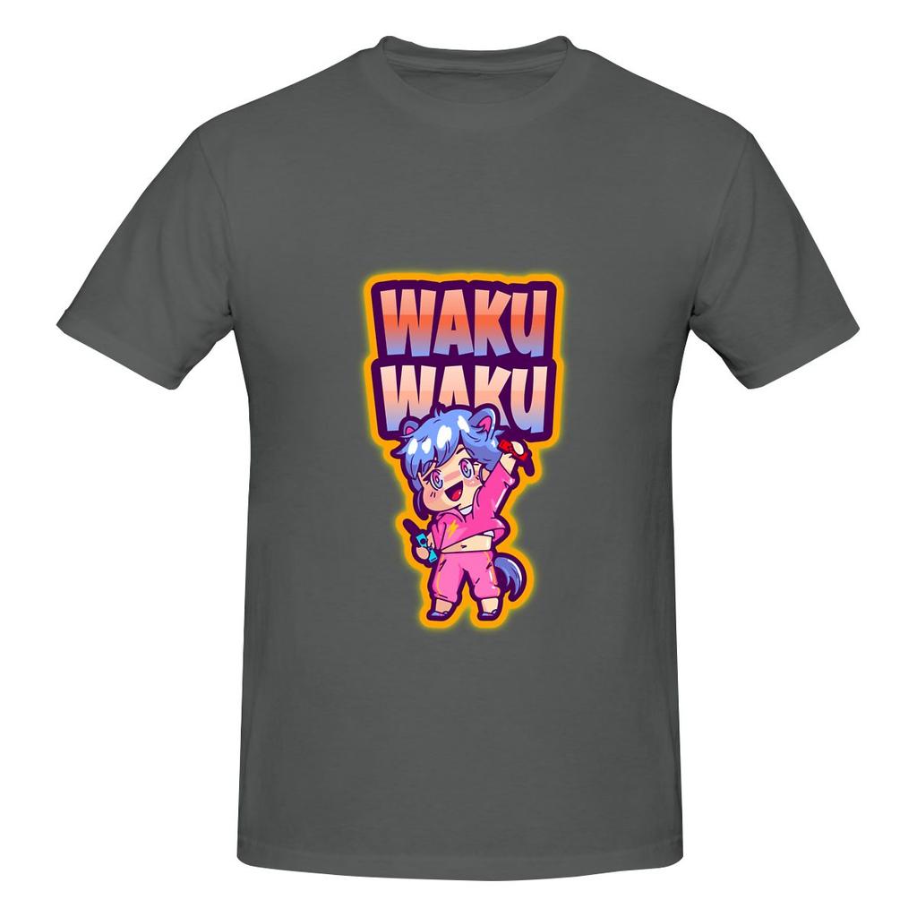 Waku Waku Gaming Design Retro Hong Kong Style Tshirt Fresh And Simple Original Short Sleeve