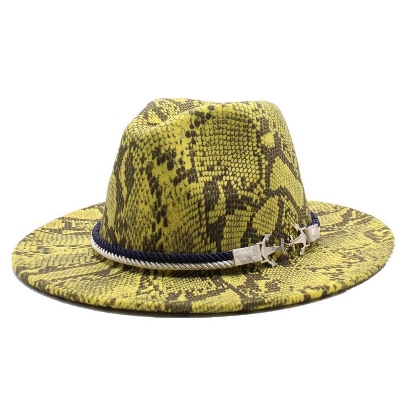 Men'S And Women'S Leopard Print Woolen Top Hat Jazz Hat Felt Hat