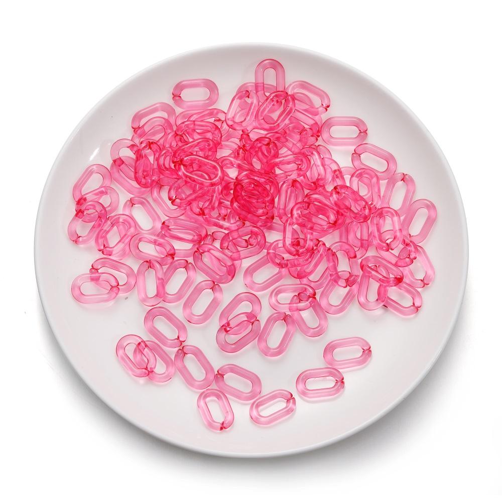 50/100pcs Colorful Acrylic Link Chain Lobster Clasp Keychains for DIY Necklace Chain Jewelry Making Accessories Supplies
