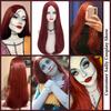 Sally Sally Costume Wigs for Women Long Straight Wine Red Wigs Sally Dark Red Wigs Synthetic Fiber Hair for Sally Costumes