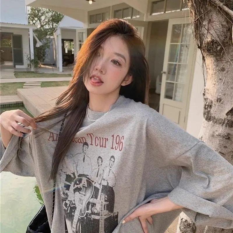 Plus Size Summer New Korean Style Loose Belly-covering Half-sleeved Tops Fashionable Short-sleeved T-shirt