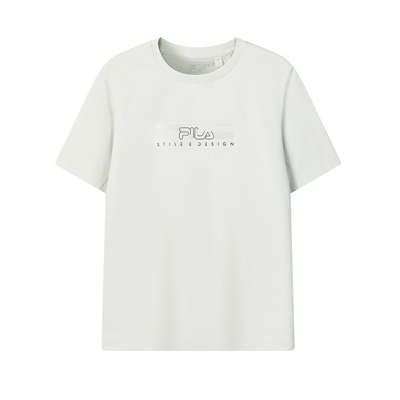 

FILA White Minimalist Fashion Classic Basic Casual Sports Versatile Comfortable Short Sleeve T-Shirt Men Tops Steam-Grey F11M613102FGY 2XL