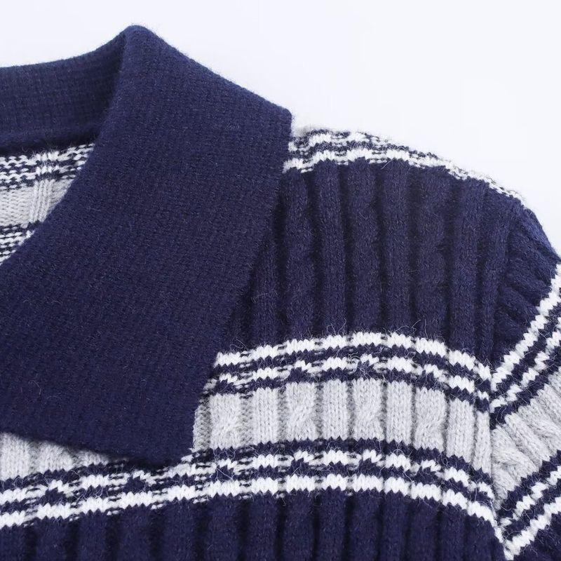 Kaslead New Women Clothes Western Style Fashion Stripe Cardigan Top Skirt Set