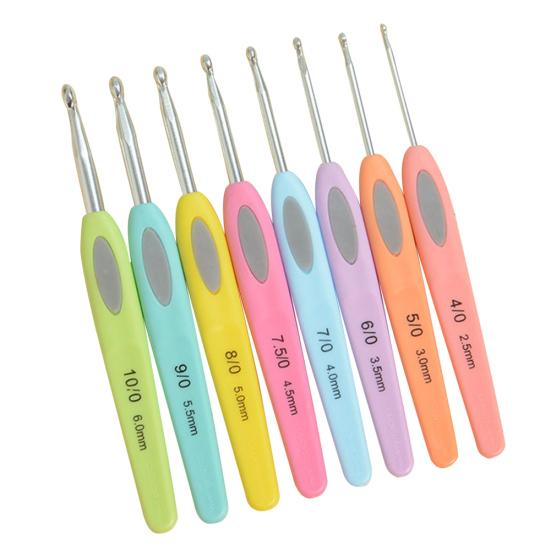 

8шт свитер шарф DIY ремесла крючки пластиковые ручки спицы разноцветный