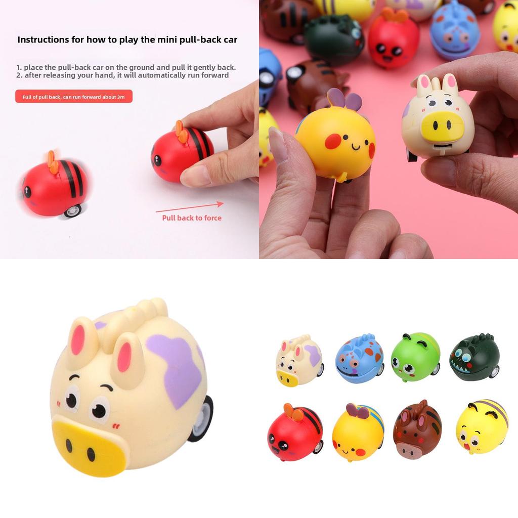 Childrens Cartoon Bunny Mini Pull Back Car With Animal Design For Kids Playroom Decor