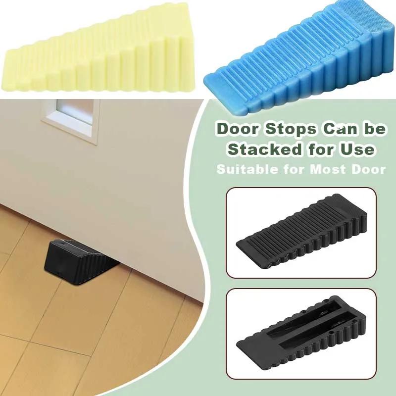 Safety Silicone Door Stop Block Wedge Stop Door Stopper Home Offices Door Rear Retainer Impact Stopper Rubber Stops No Drill