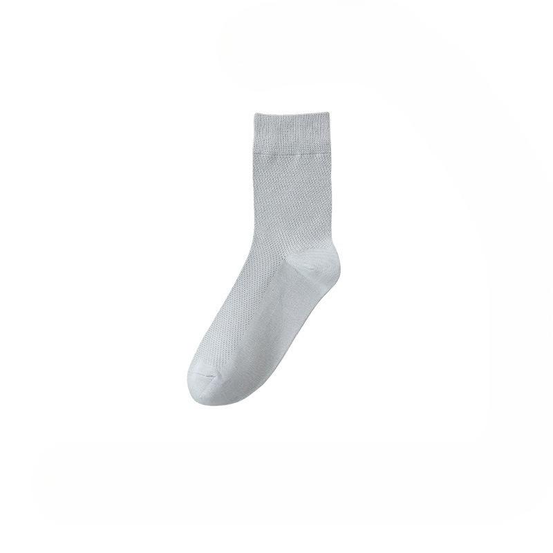 Men's Summer Mesh Pure Cotton Mid-Calf Breathable Anti-Sweat Cotton Stockings Anti-Odor Long-Sleeved Stockings