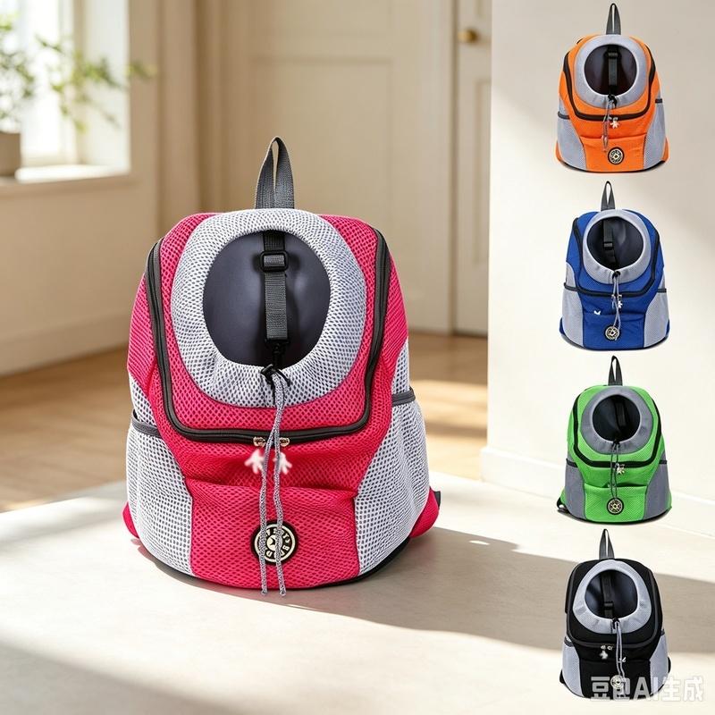 New Portable Double Shoulder Pet Backpack Mesh Dog Front Carrier Bag Outdoor Travel Pet Dog Carrier Backpack