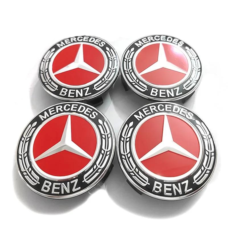 Car Sticker 4pcs Wheel Center Cap 75mm 3 pin AMG Apple Tree New Black Dark Light Blue Wheat Styling Badge For Mercedes Benz Hub