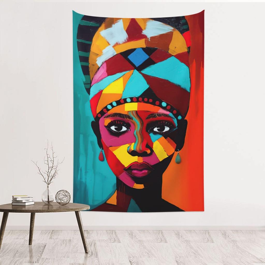 Wildflowers Vertical Wall Hanging, Illustrative Reference Chart Tapestry With Word, Beige White Vintage Tarot Flag Straight