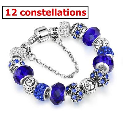 12 Konstellation Frauen Armband Kristall Glas Legierung Perlen Armbänder für Damen Mode Schmuck Hand Kette