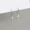New 925 Sterling Silver Crystal Cross Stud Earrings For Women Wedding Party Jewelry