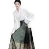 Ming Dynasty Inspired Hanfu Set Womens Embroidered Inner Collar Top Horse-Face Skirt Winter Daily Wear