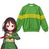 Undertale Chara 3D Visas Spausdinimas Apvalus Kaklas Megztinis Žalias Geltonas Dryžuotas Ilgomis Rankovėmis Puloveris Anime Žaidimas Cosplay Unisex Atsitiktinis Viršus