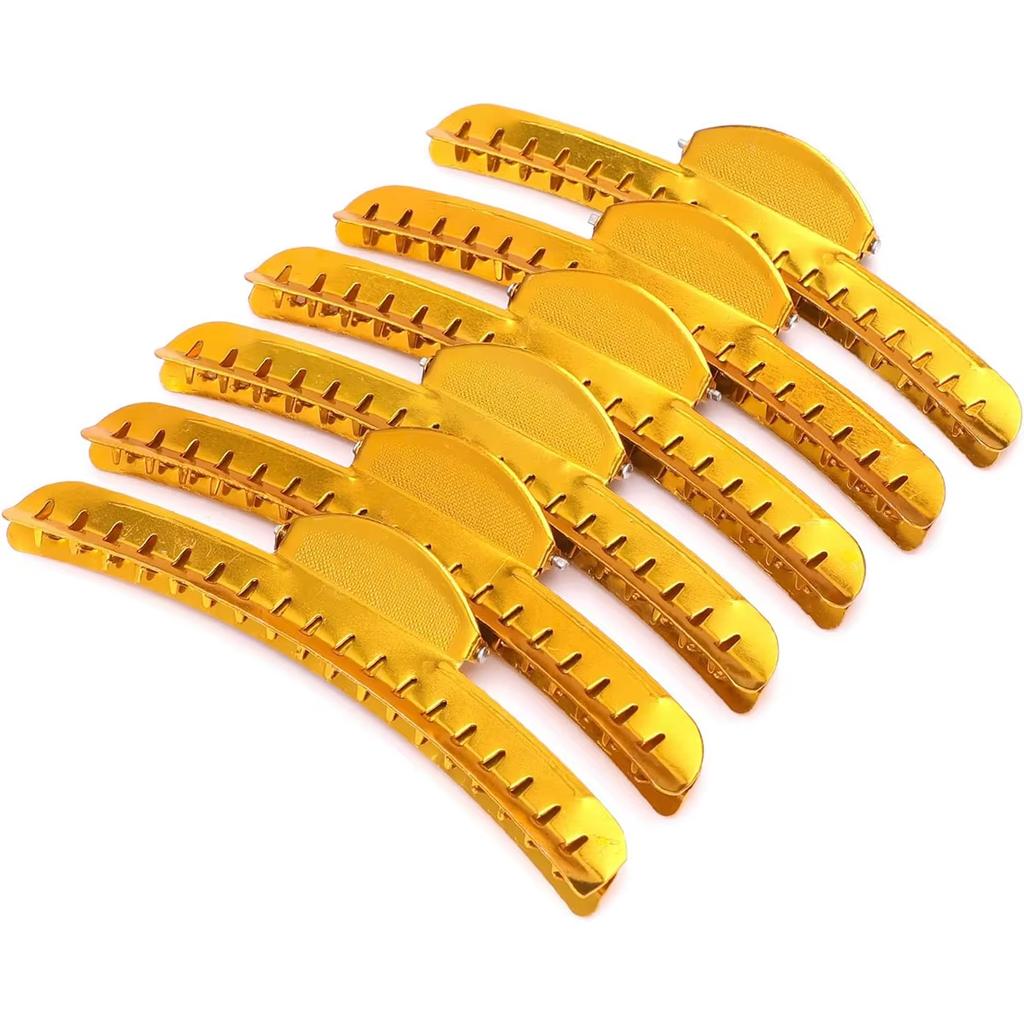 6PCS Vintage Metal Finger Wave Hair Clips Aluminum Hairpin Hairdressing Salon Barber Styling Tool Fixed Hairclips