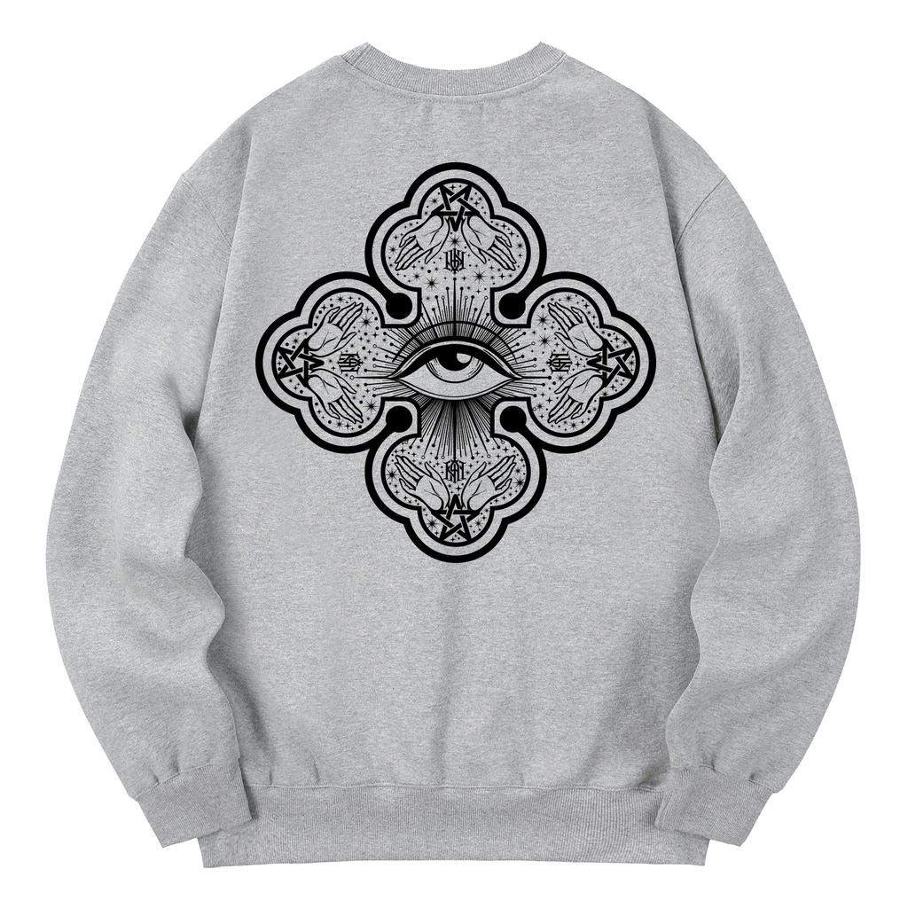 KAN6312 Kmg0122 Illunamity Fleece-Lined Sweatshirt - Gray