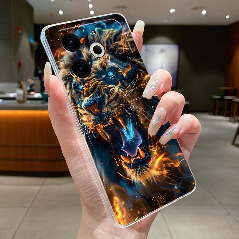 TPU Transparent Case For Tecno Pova 6 Neo Beautiful Bright Back Cover Stylish Viral Shockproof Soft Casing Butterfly Pattern
