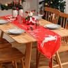 Super Soft Digital Printed Tassel Table Runner Christmas Style Festive Atmosphere Christmas Printed Table Runner