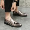 Fashion Metal Hot Selling Men's Leather Shoes Trendy Designer Classic Style Leisure Nightclub Party Shining Adult Shoes 38-46 New
