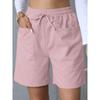 Summer New Style, Loose Fit, Linen, Casual Shorts, Solid Color, Plus Size, High Waist, Wide Leg Pants for Women