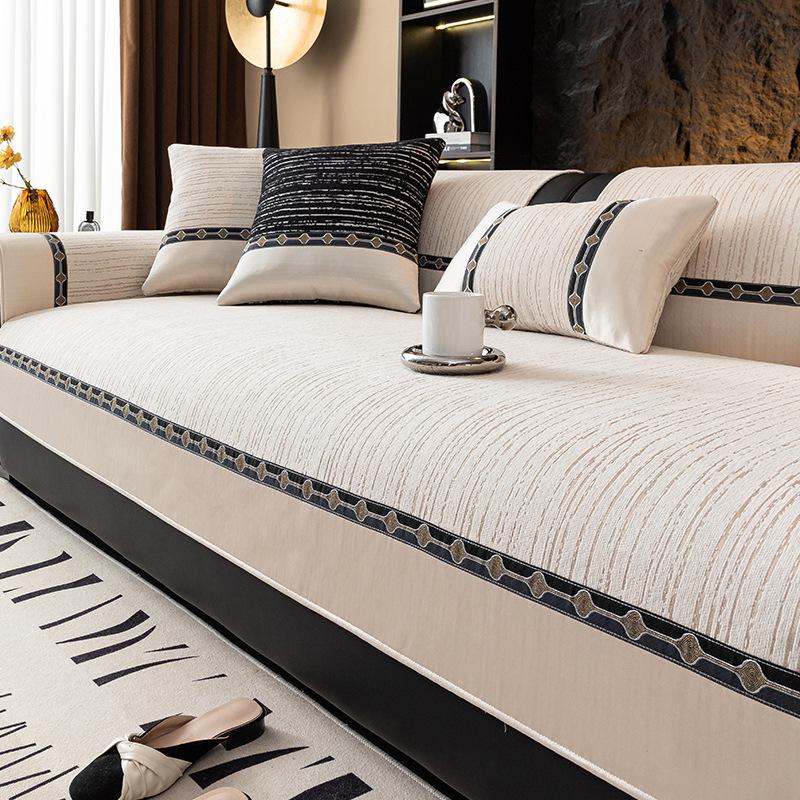 New Thickened Chenille Sofa Cushion Four Seasons Light Luxury High-End Seat Cushion Non-Slip Sand Cover Cloth Towel Hair Cover