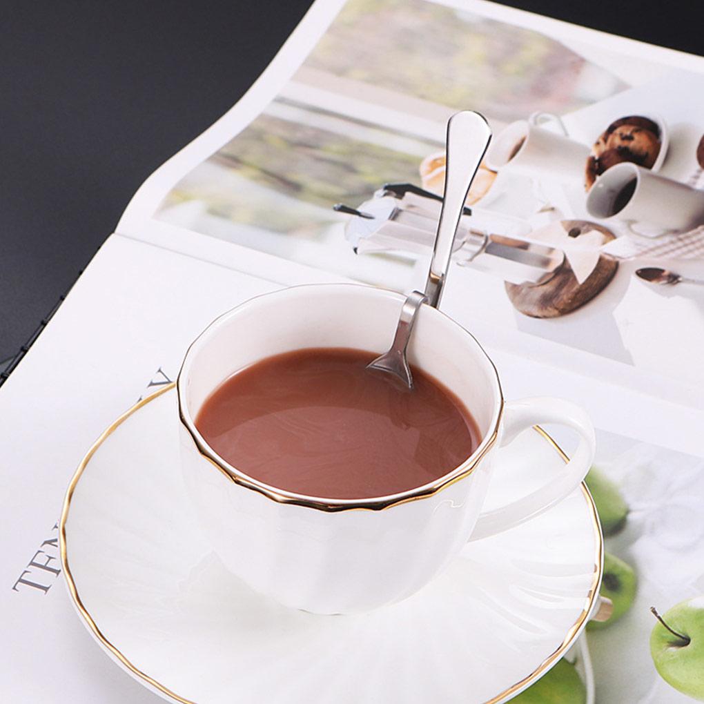Coffee Spoon Ice Cream Milk Drink Stirring Scoops Teaspoons Home Bar Cafe Hotel Party Kitchen Tableware Cutlery