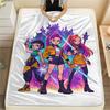 1PC Kpop Demon Hunters Print Flannel Blanket, High Quality All Seasons, Home Decor, Warmth and Comfort, Perfect for Christmas Gifts