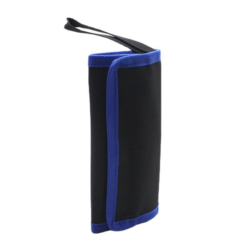 Blau karierte Leder-Canvas Pinzetten-Werkzeugtasche - Tragbar & Handlich