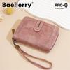 Baellerry RFID Anti Theft Protection Zipper Card Holder for Women Ladies Fashion Money Packs PU Leather Purse Wallets