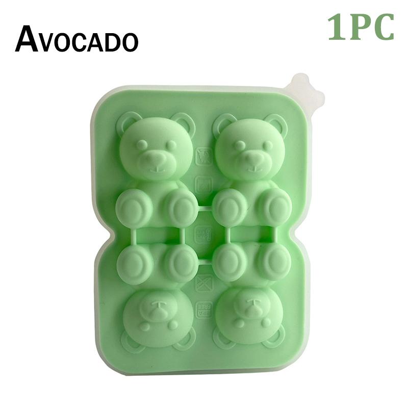 3D Little Bear Shape Ice Cube Silicone Mold Chocolate Cake Mould Candy Dough Mold For Coffee Milk Tea Whiskey Ice Mold