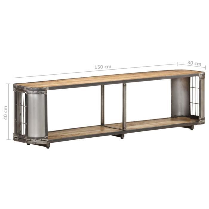 VidaXL Meuble TV 150x30x40 cm Bois massif de manguier