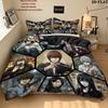 Death Note Pattern Bedding Quilt Set Quilt Cover Pillowcase Home Birthday Gift(1 * Duvet Cover + 2 * Pillowcase, Without Core)