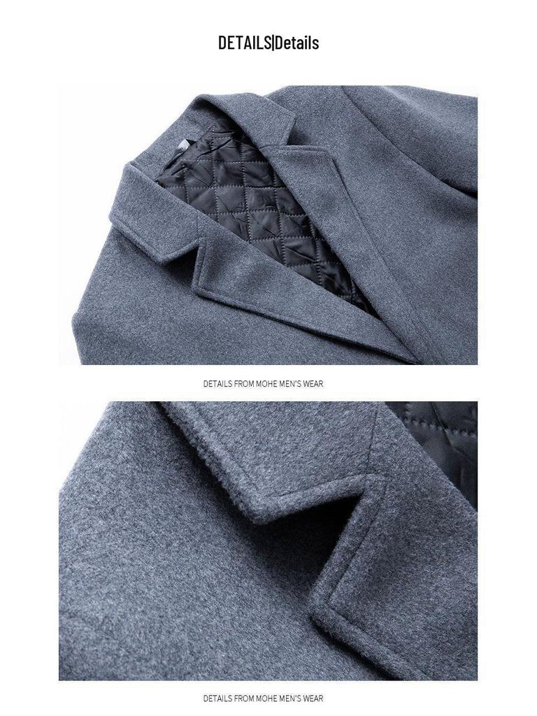 2025 Men's Winter Light Luxury Wool Mid-Length Business Coat