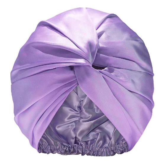Imitation Silk Women Hat Solid Color Twist Knotted Design Turban Hat Solid Color Sleeping Hat Home Headwear