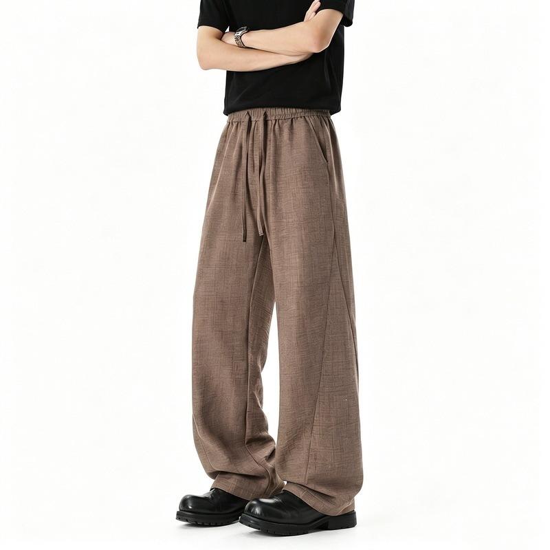 Mens Loose Wide Leg Casual Pants Summer Chinese Style