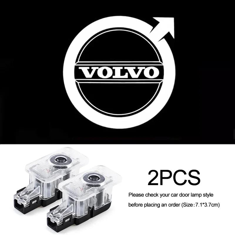 2Pcs HD Car Led Door Projector Lamp Welcome Light For Volvo Rdesign V40 V60 S60 S90 XC60 S40 XC40 XC90 Car Accessories